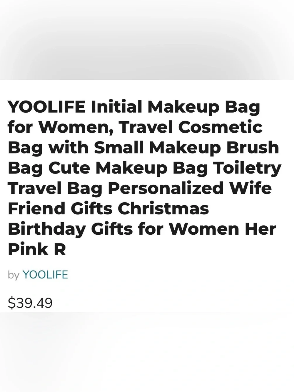 Pink Striped Cosmetic Bag Set with Gold-Trim 'R' Patch by Yoolife
